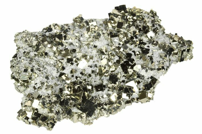 Shiny, Cubic Pyrite Crystal Cluster - Peru #173496